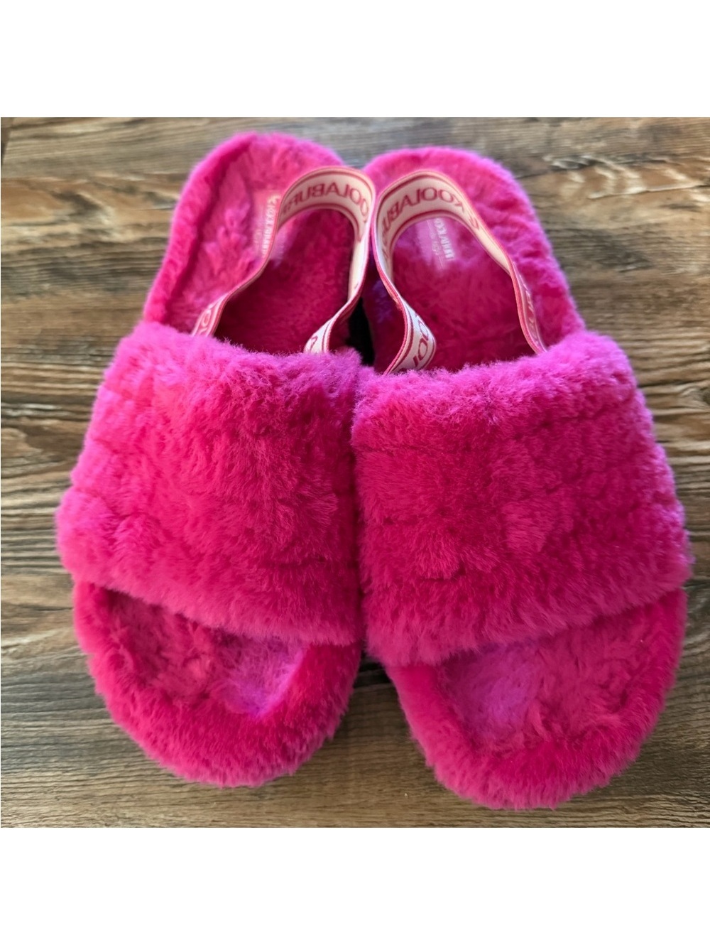 Fluff yeah kookaburra by ugg Fuzzy Hot Pink Slide Slippers